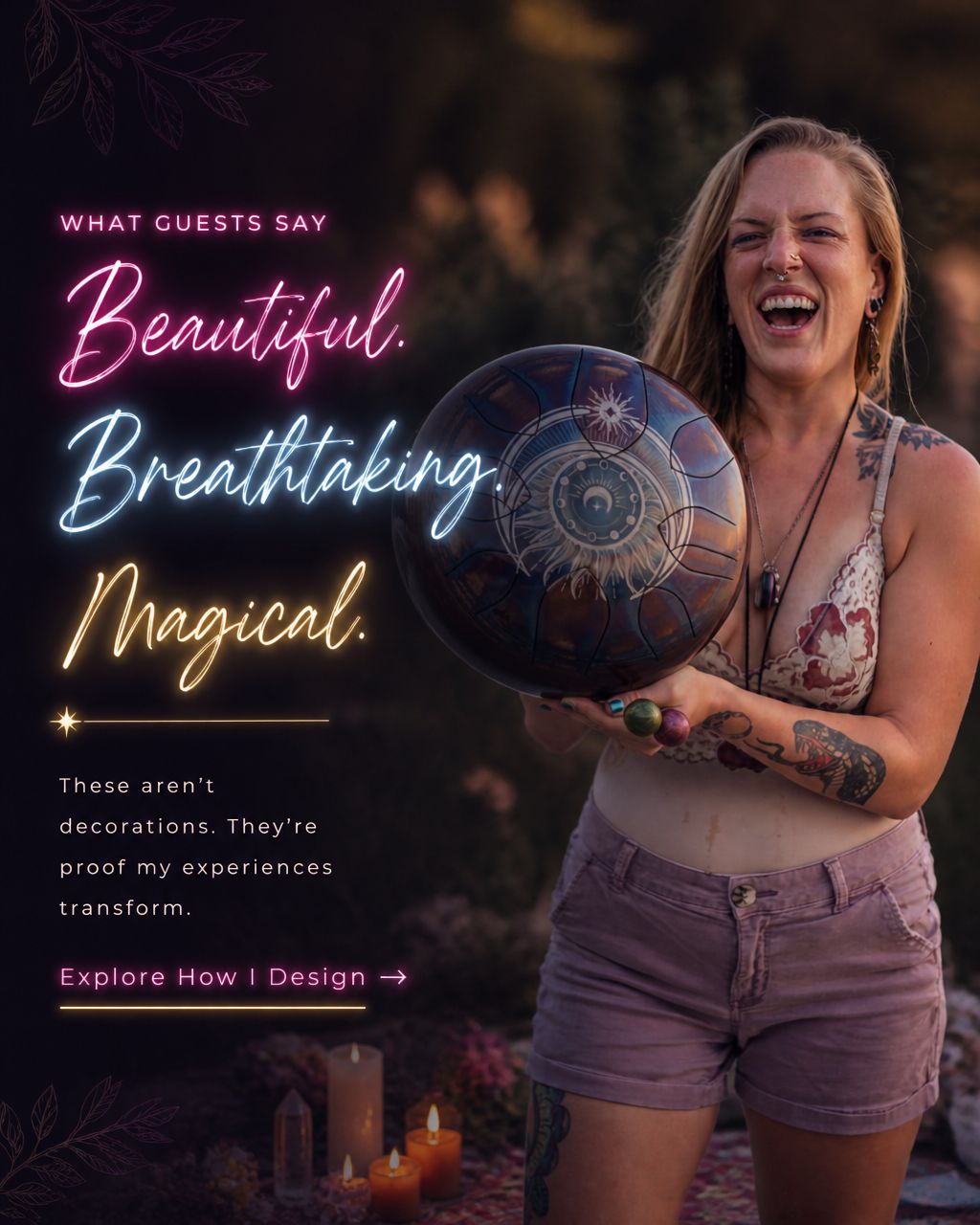 Original guest reflection describing Ashleigh's experience as beautiful, breathtaking, and magical